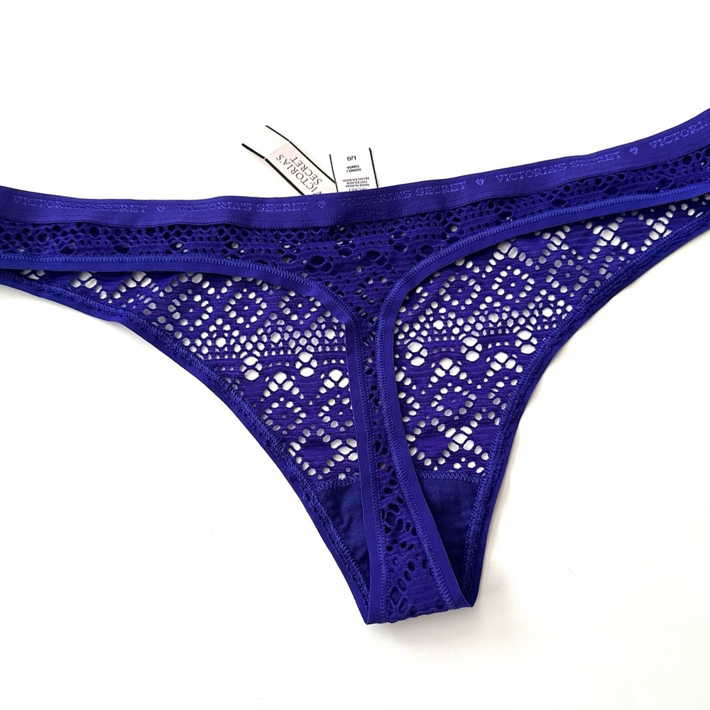 PINK Victoria's Secret Pink SET OF 4 Different & Discontinued Thong NWT L - Picture 5 of 10